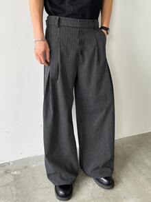 HUEFORM 男士休闲条纹口袋宽松裤 - 黑色 - 查看 4