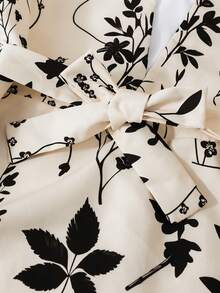 SHEIN Bộ áo dài tay dài có khóa kéo nửa viền bèo nhún phối màu tương phản cho bé gái tuổi teen - Nhiều màu - Xem 4