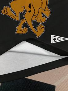 SCOOBY-DOO X SHEIN 男士彩色块字母和卡通图案 V 领短袖 T 恤 - 白色 - 查看 5