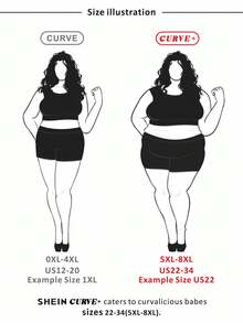 SHEIN CURVE+ 大码女式纯色圆领七分袖口袋宽松衬衫/2026/新年 - 黑色 - 查看 8