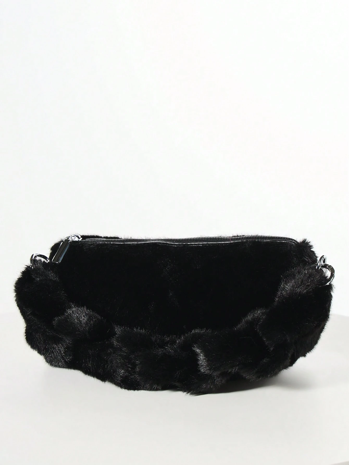 KIZN Mini sac en fausse fourrure avec poignée nouée