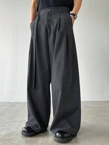 HUEFORM 男士休闲条纹口袋宽松裤 - 黑色 - 查看 1