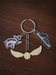 HARRY POTTER X SHEIN 1个50毫米金色飞贼和字母吊坠金属钥匙扣 - 彩色 - 查看 4