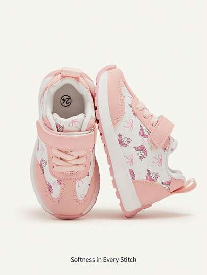 Cozy Pixies 1 par de zapatillas de lona con diseño de unicornio y suela blanda, de uso casual y cómodo, con diseño antideslizante, adecuado para todas las estaciones, para niñas
