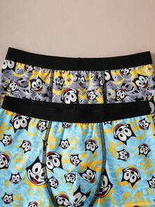 SHEIN Felix The Cat Tween Boy Cartoon Pattern Comfortable Trunks - Multicolor - View 6