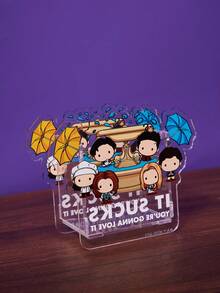 FRIENDS X SHEIN Cartoon Character Fountain Umbrella Transparent Acrylic Case - Multicolor - View 2