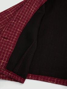 Sweetra Plus Size Retro Fitted High-End Blazer & Strapless Dress 2 Pieces Set