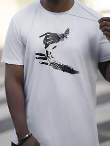 Heavens Edit 男士人像圖案落肩T恤 - 白色 - 查看 4