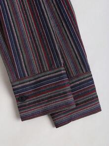 Jeanoix Cămașă casual cu mânecă lungă, cu dungi, potrivită pentru naveta în toamnă