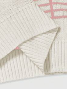 ROMWE Women's Retro Musical Note & Treble Clef Jacquard Knit Sweater - White - View 5