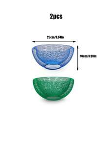 Joivida 1pc/2pcs Simple And Creative Bird's Nest Fruit Blue, Mesh Fruit Basket, Draining Basket, Suitable For Placing Snacks And Fruits In The Kitchen, Living Room, Dining Table - Multicolor - View 8