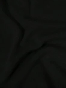 INAWLY 女士纯色简约休闲卫衣 - 黑色 - 查看 5