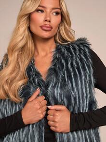 Glamine Fashionable Lady's Winter: Multi-Color Faux Fur Pullover Faux Fur Coat - Multicolor - View 7