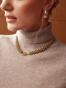 MOTF PREMIUM WOOL TURTLENECK RIB KNIT SWEATER - Coffee Brown - View 3