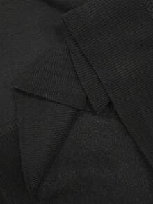 Manfinity Mode 男士保暖内衬商务休闲翻领加厚针织长袖毛衣，男士休闲翻领纯色针织拼接套头衫，带保暖内衬长袖毛衣，适合外出穿着，送给丈夫的男士拼接二合一套头毛衣，男士保暖毛衣，非常适合情侣穿着，也是送给男友或丈夫的绝佳礼物，男士V领罗纹针织毛衣，适合秋冬季穿着 - 黑色 - 查看 4