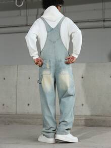 Manfinity Homme 男士休闲做旧胸带牛仔背带裤