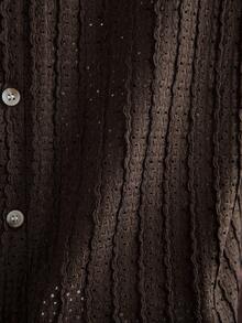 Core Aspect Men Solid Color Single-Breasted Casual Short Sleeve Shirt (Random Print) - Brown - View 5