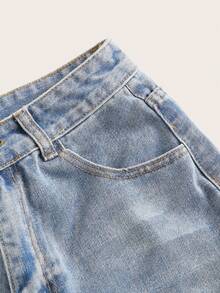 Women Denim Shorts - Light Wash - View 5