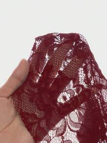 Zielony Almamuse 女士 Y2k 极简性感可爱 V 领长袖披肩假两件套黑色蕾丝嬉皮风透视连体衣，通勤友好，时尚百搭，适合所有季节，与校园女生和街头时尚达人风格一致，波西米亚风女装 - 酒紅色 - 查看 7