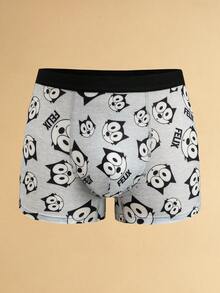 Felix The Cat X SHEIN Men's Comfortable Breathable Soft Cartoon Cat Print Boxer Briefs - Multicolor - View 4