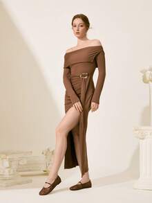 CUCCOO CHICEST 女士花卉刺绣搭扣设计休闲套脚乐福鞋 - 棕色 - 查看 3