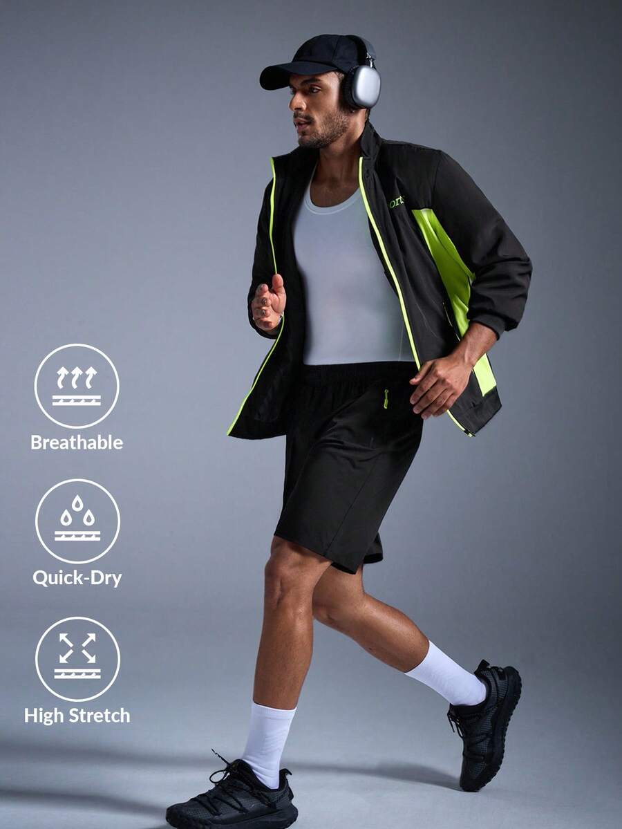 DRIFTMERE Men Zip Pocket Side Shorts Spring To Summer - Black - View 1