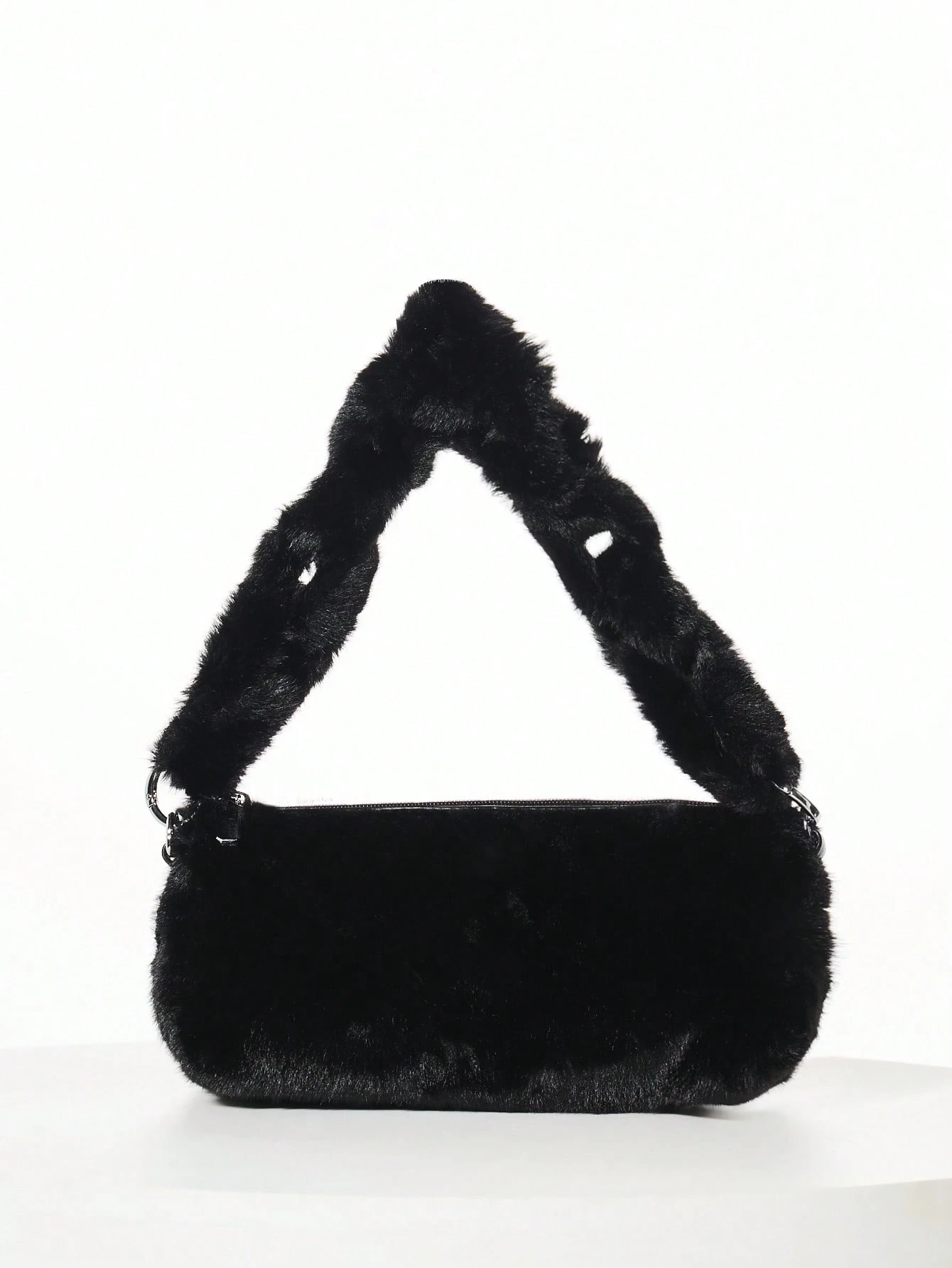 KIZN Mini sac en fausse fourrure avec poignée nouée