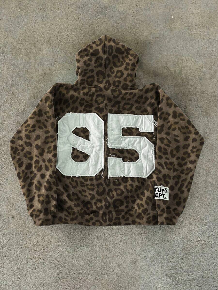 INAWLY Áo khoác nỉ có khóa kéo in họa tiết da báo phong cách Y2K cổ điển, áo nỉ chui đầu in họa tiết da báo phong cách đường phố retro, áo khoác nỉ có khóa kéo in họa tiết da báo thường ngày, phong cách đường phố, áo nỉ có khóa kéo, phong cách rock Gothic Mỹ, phong cách đường phố, thường ngày, đa năng. - Nhiều màu - Xem 1