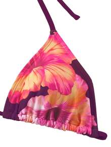 Swim Oasis 3件套女士夏季海滩度假休闲套装，印花比基尼套装和网纱系带沙滩裙，波西米亚风泳装 - 彩色 - 查看 7