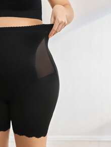 BloomMama 孕妇纯色网纱撞色蕾丝无缝塑身短裤