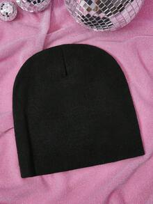 THE POWERPUFF GIRLS X SHEIN 1顶卡通图案针织帽，保暖，街头风，时尚 - A - 查看 4