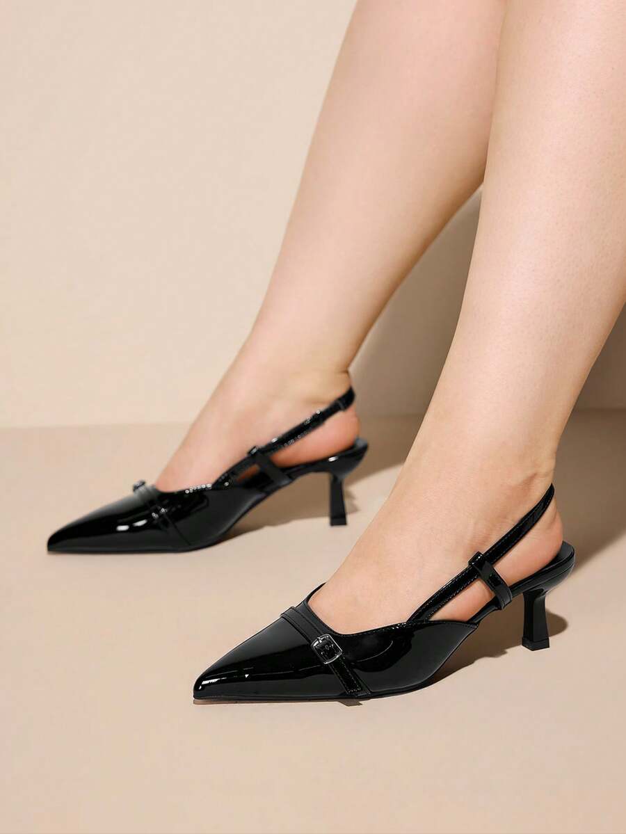 CUCCOO CURVES Women's Fashion Versatile Pointed Toe Wide Fit Pumps For Christmas