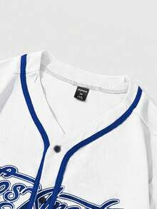 ROMWE MEN Prep 男士休闲印花单排扣短袖衬衫