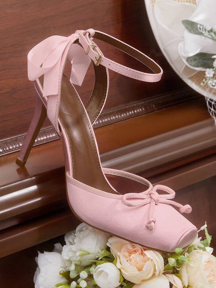 CUCCOO HITCHD Women's Fashionable & Elegant Commuting Pumps With Bow Decor For Christmas Valentine's Day Elegant Shoes Wedding Shoes Summer Shoes Bride Shoes