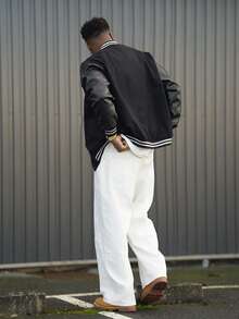 Heavens Edit Jacke mit Kapuze in Oversize-Passform, Outdoor Sport Lässig neue Herbst Herren Baseball Jacke - Schwarz - Übersicht 2