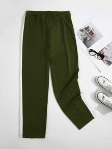 Manfinity Hypemode 宽松男士抽绳腰拼接侧缝慢跑裤 - 彩色 - 查看 2