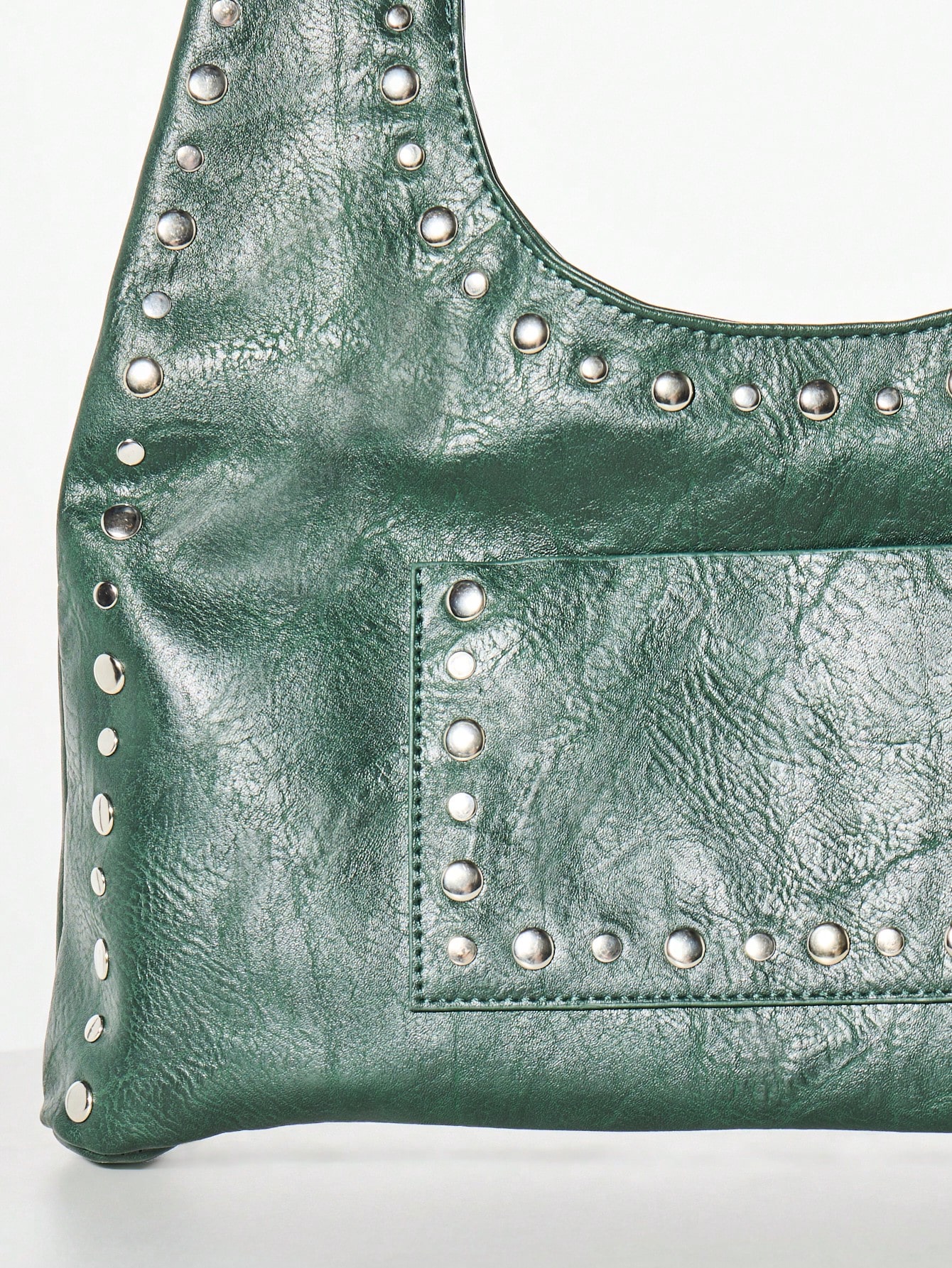 KIZN Hobo-Tasche mit Nieten und Metallakzenten