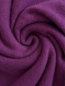 GlowEve 秋冬新款斗篷高领长袖休闲舒适精致优雅高端女士毛衣，适合多种场合 - 紫色 - 查看 6