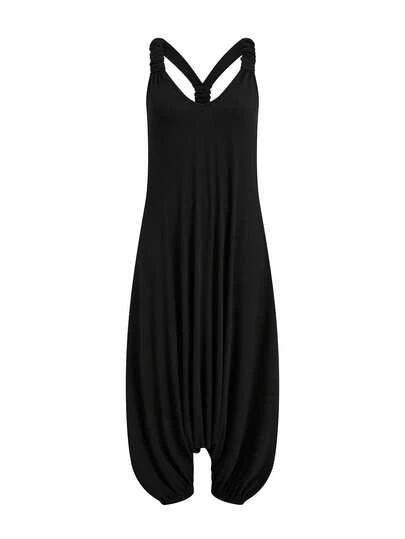 Lyrianda 大码休闲宽松纯色连体裤