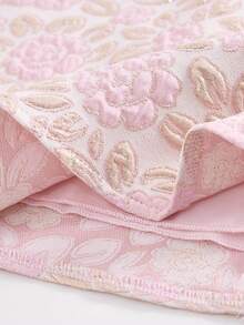 SHEIN 少女优雅提花编织弹力腰A字裙，适合日常穿着、聚会和派对，春秋季百搭之选。 - 粉色 - 查看 5