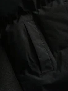 SLATEMANN 超大男士斜口袋冬季外套，秋冬 - 黑色 - 查看 5