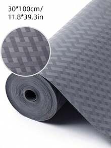 1 Roll Waterproof EVA Non Adhesive Non Slip Easy To Cut Gray Twill Design Shelf Drawer Refrigerator Cabinet Fridge Liners For Kitchen Home Organization Storage Washable - Grey - View 9