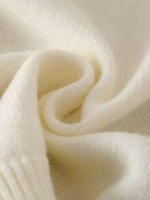 SHEIN Young Girl Casual Loose Crew Neck Long Sleeve Sweater Kids American Flag Independence Day Kids 4 July - White - View 8