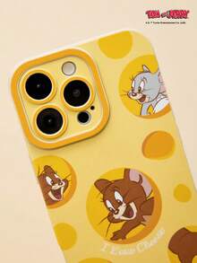 TOM & JERRY X SHEIN 1个可爱奶酪图案手机壳卡通时尚保护套，兼容 - 彩色 - 查看 3