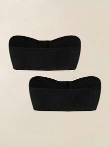 Snug Zone 2 件套女士内衣文胸，前开合，带衬垫，聚拢 - 黑色 - 查看 2