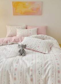 Joivida Bộ 3 vỏ chăn cotton 100% họa tiết hoa cổ điển, thoáng khí mọi mùa, 2 vỏ gối + 1 vỏ chăn (Không bao gồm ga trải giường) - Nhiều màu - Xem 14