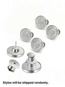 Bộ 2/4/6 nút thay thế quần jean không cần đinh, nút thắt lưng chữ bạc, nút tháp có thể tháo rời đa năng, nút điều chỉnh eo váy jean, thay đổi kích thước quần jean, khóa cố định, bộ nút thay thế quần jean không cần may - Nhiều màu - Xem 13