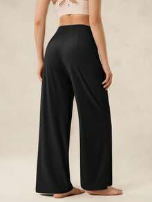 OutZeal 女士运动裤 日常休闲 春夏 防紫外线 凉爽触感 丝滑柔软 阔腿 纯色 运动裤 - 黑色 - 查看 7