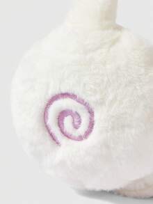 ROMWE Kawaii 1 件简约白色纯色毛绒耳套，可爱翅膀和星星装饰耳罩，可折叠冬季耳套，适合户外活动 - 彩色 - 查看 5