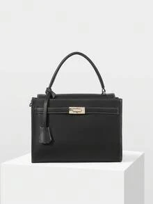 MOTF PREMIUM 女士休闲通勤时尚大容量手提包，情人节礼物，优雅奢华女士包包 - 黑與白 - 查看 2